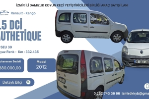 İZMİR İLİ DAMIZLIK KOYUN KEÇİ YETİŞTİRİCİLER BİRLİĞİ ARAÇ SATIŞ İLANI