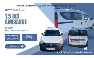 İZMİR İLİ DAMIZLIK KOYUN KEÇİ YETİŞTİRİCİLER BİRLİĞİ ARAÇ SATIŞ İLANI